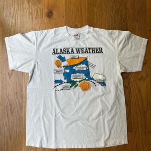 Vintage Alaska Weather Funny Parody Anvil Single Stitch Shirt  Size: XL